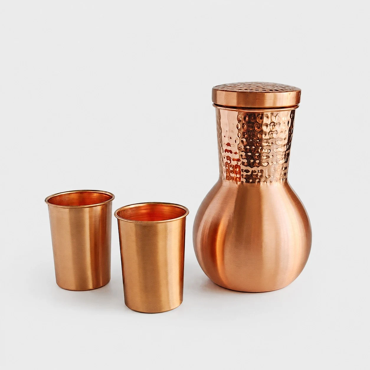 Ensemble bouilloire et deux tasses Hammer Pattern