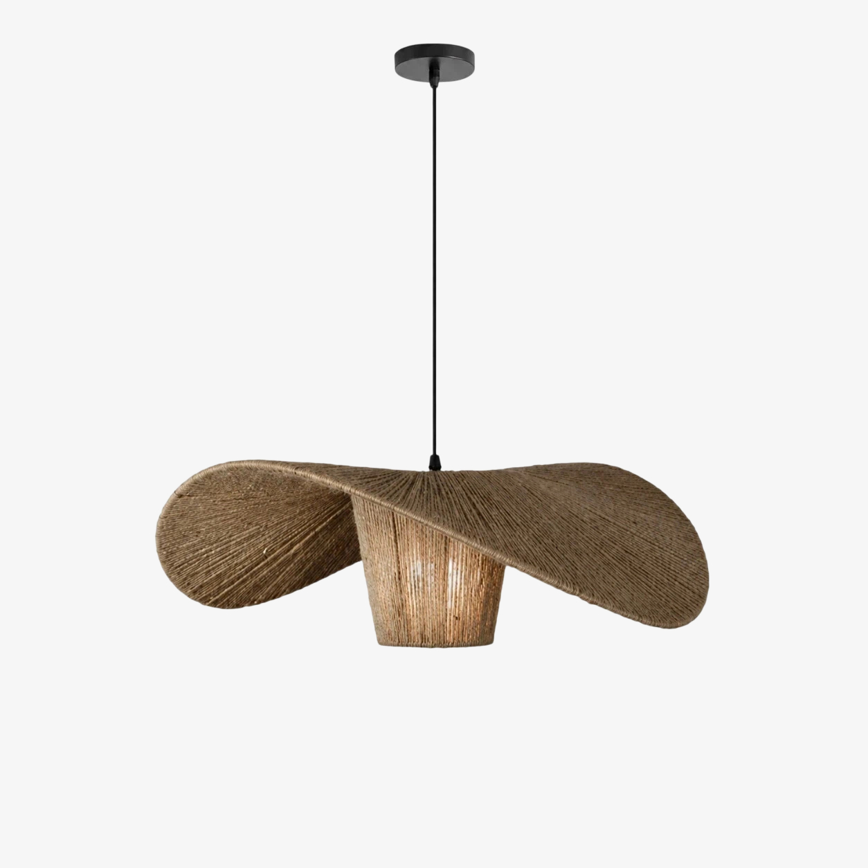 80 cm lange Hanfseil-Pendelleuchte (Größenoption)
