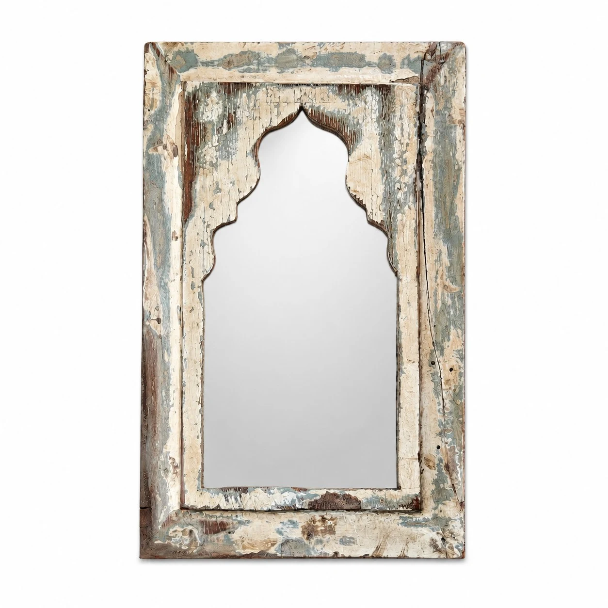 Miroir mural rustique en bois sculpté