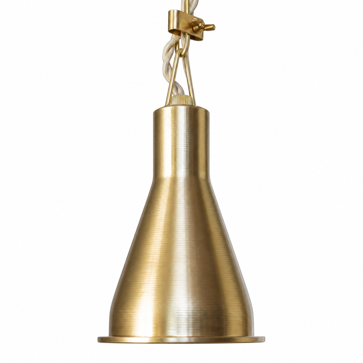 Brass pendant full shade detail