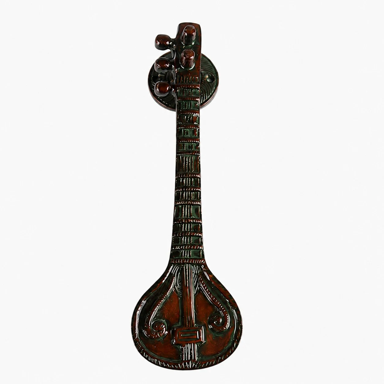 Poignées de porte artisanales en laiton, motif animaux - Pipa, bronze vieilli, grand modèle