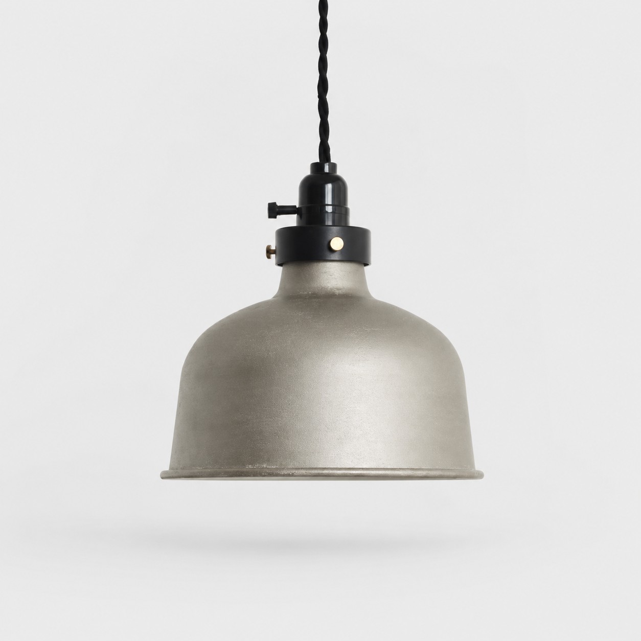 Brushed silver bell pendant shade