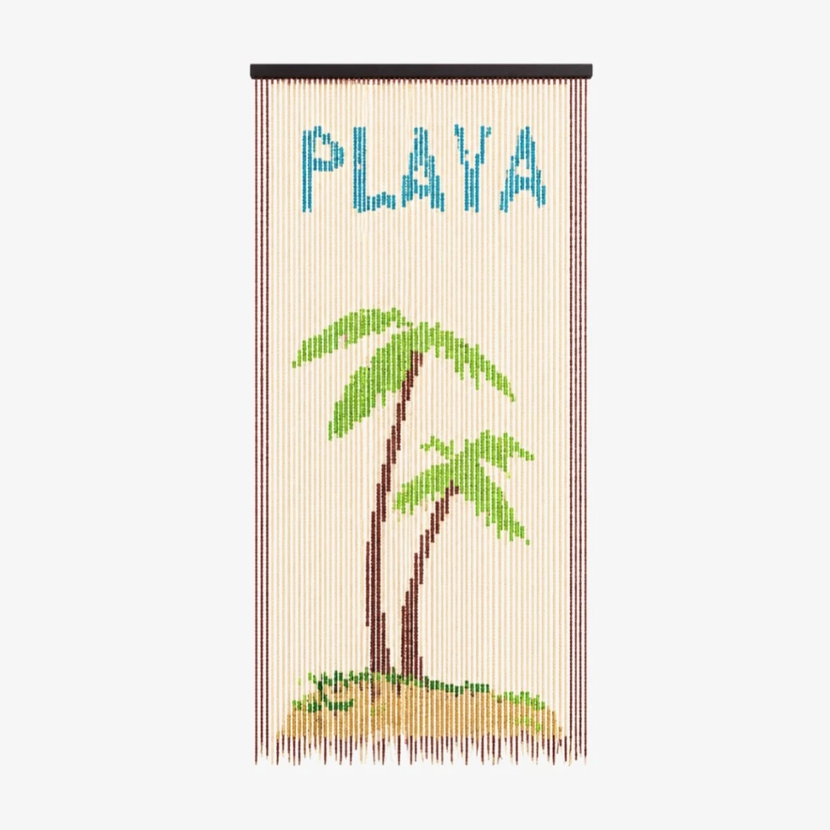 Rideau de porte à perles de bois style B