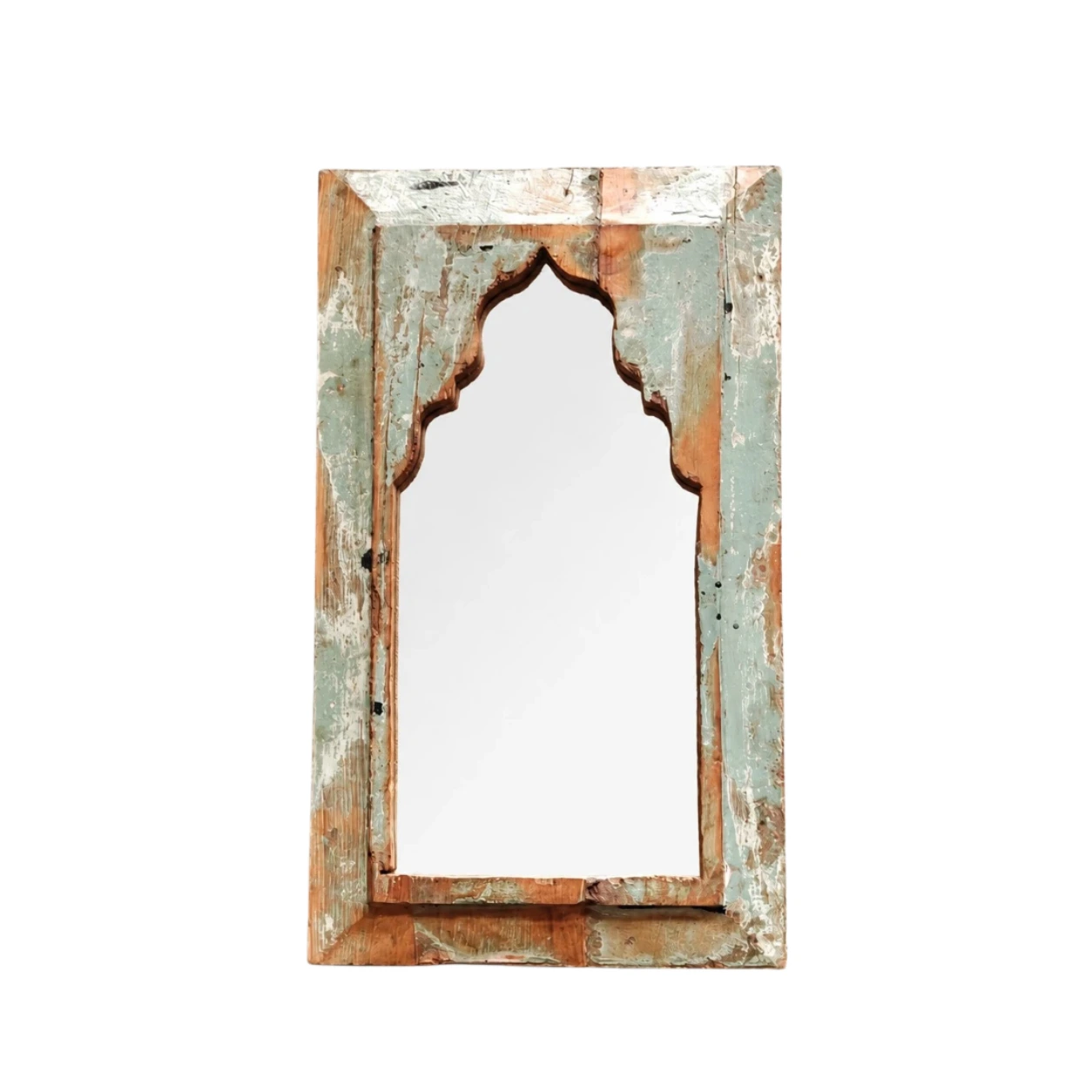 Miroir mural rustique en bois sculpté C
