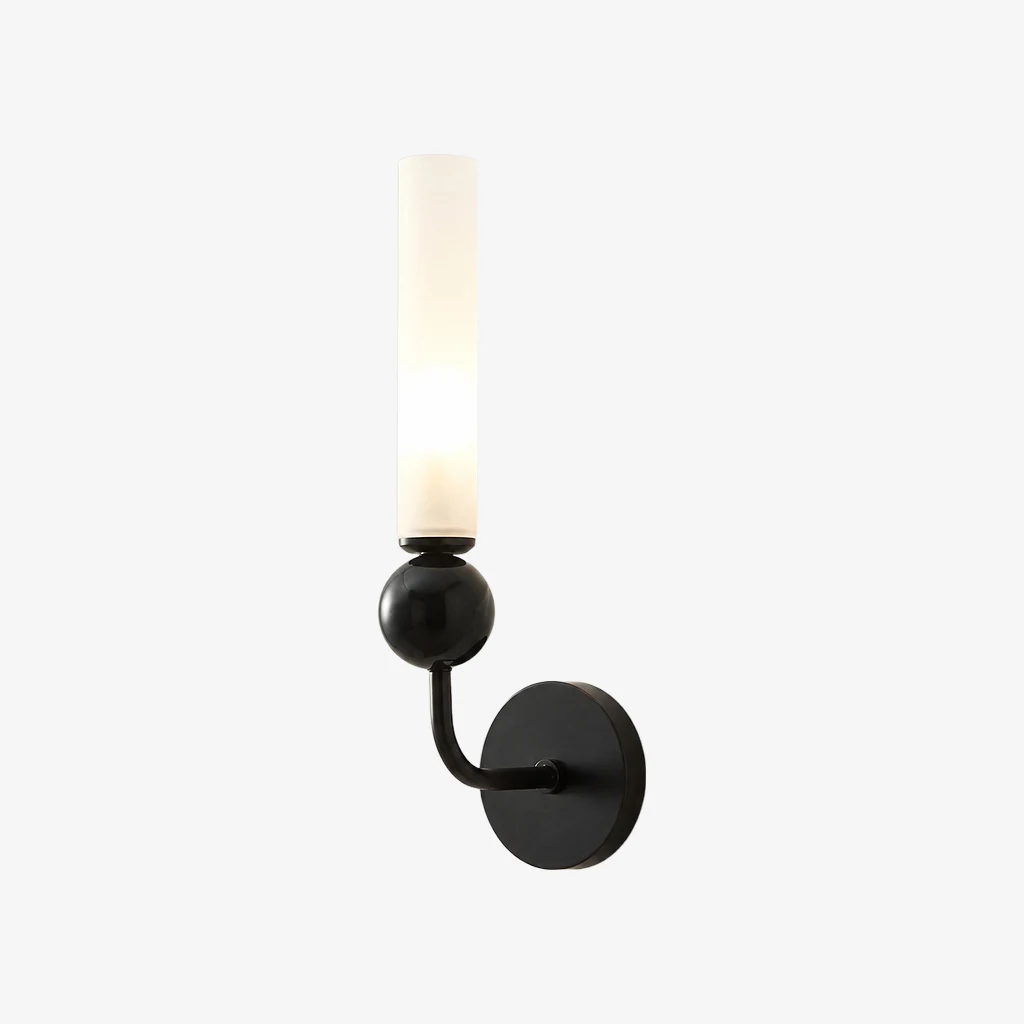 A small black wall sconce