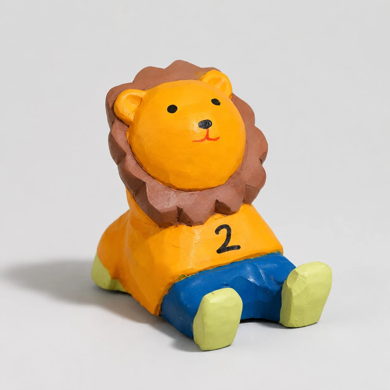 Support de téléphone en bois sculpté à la main Lion n° 2