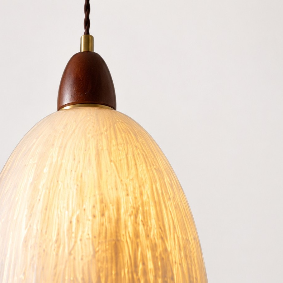 Rice paper pendant shade texture close-up
