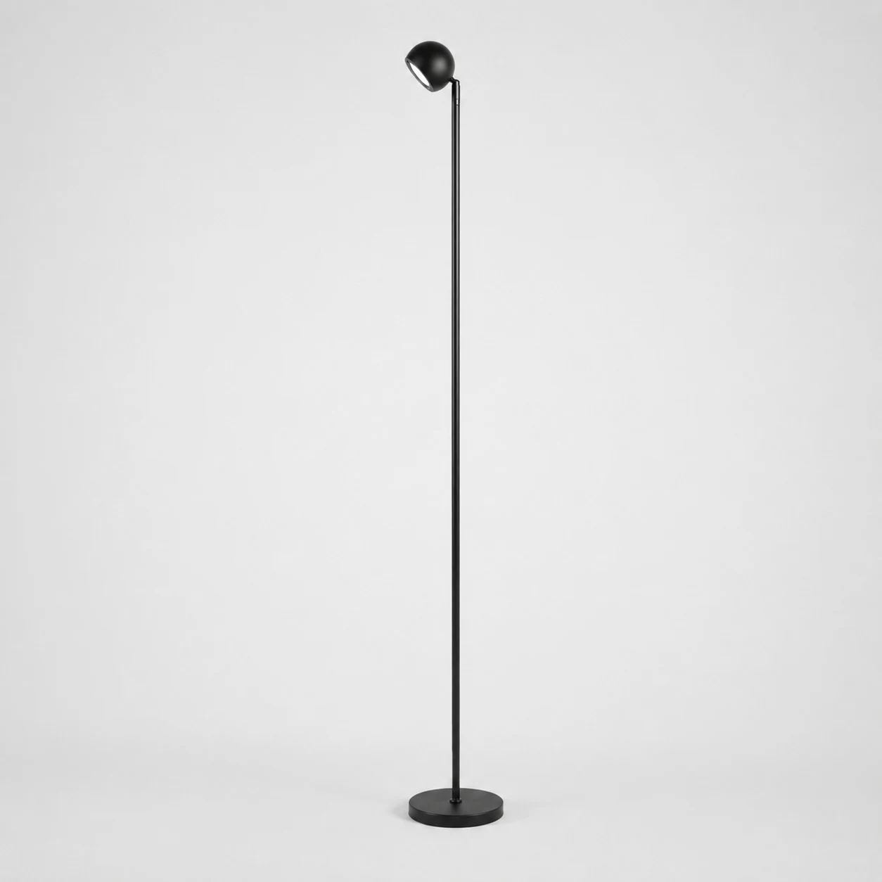 Lampadaire minimaliste noir intelligent avec télécommande, vue complète