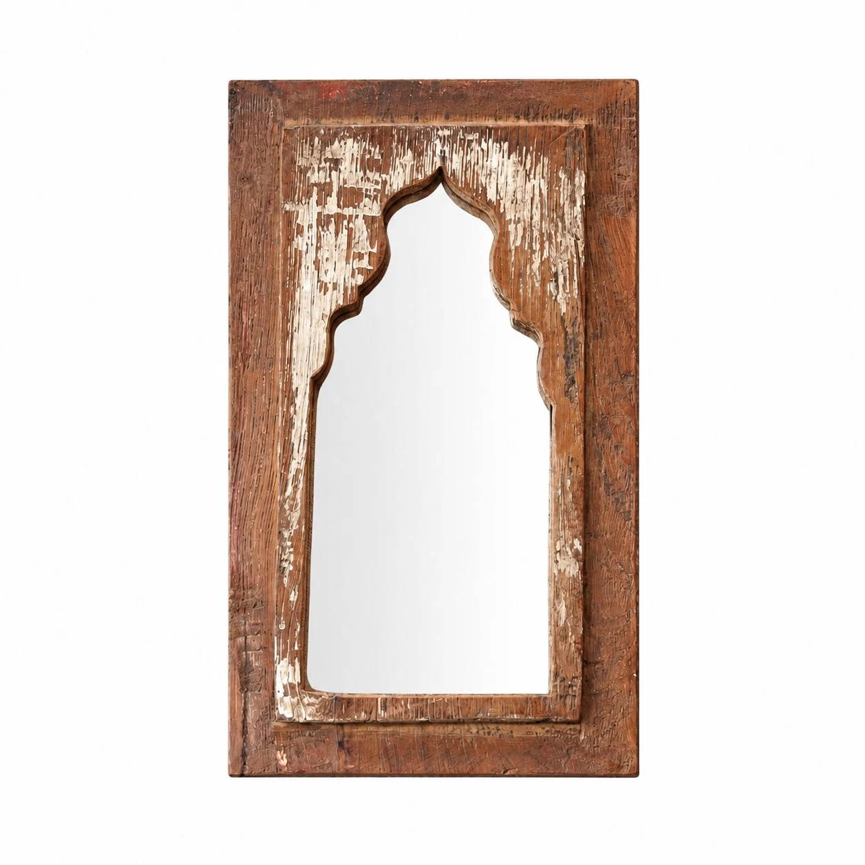 Miroir mural rustique en bois sculpté