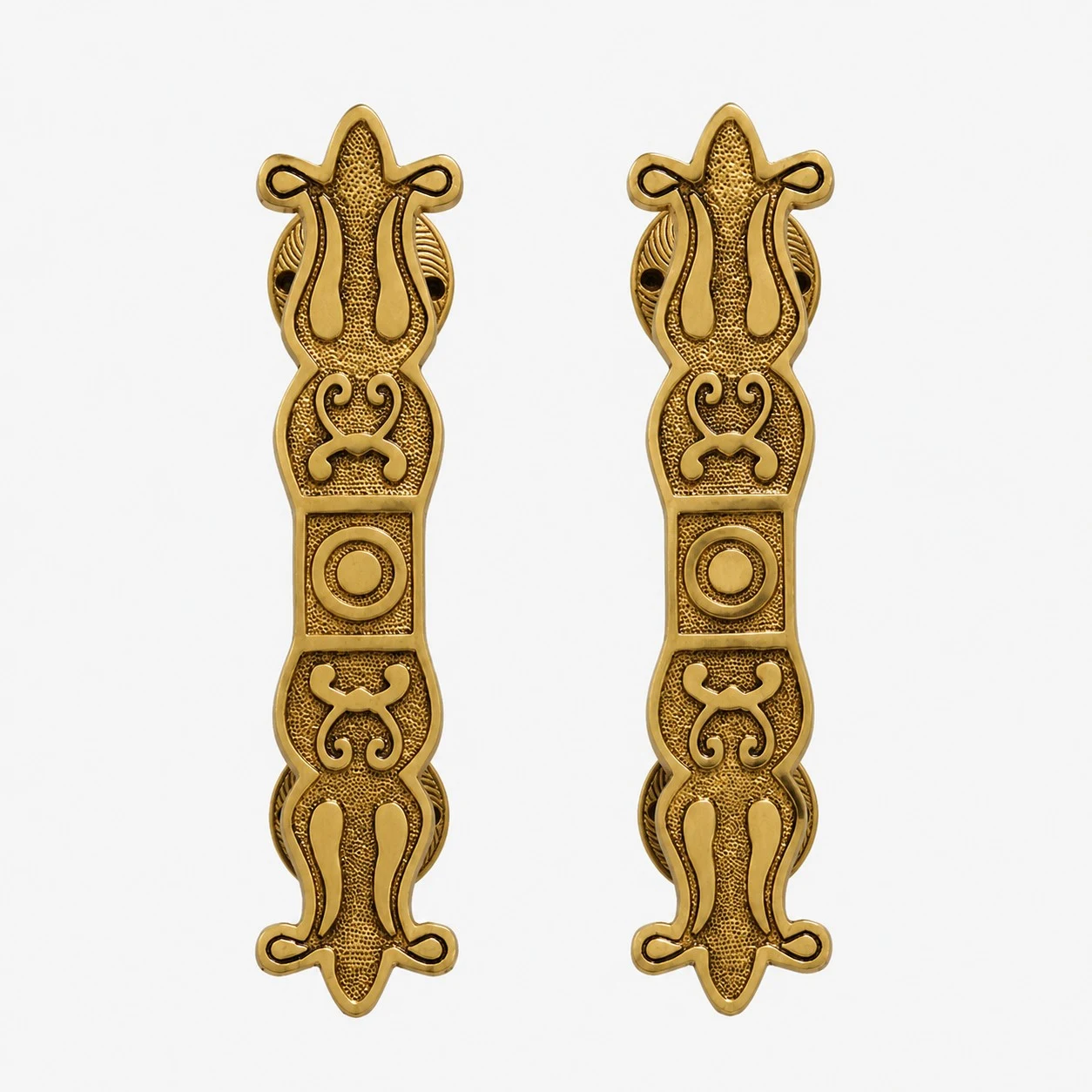 Poignées de porte artisanales en laiton, motif animaux - Ruyi, laiton antique standard