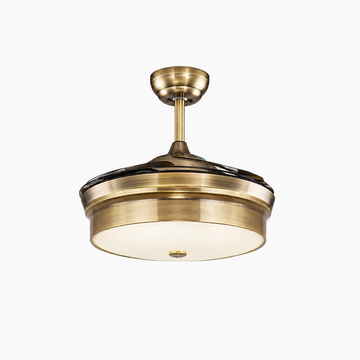 Ventilatore da soffitto retrattile in ottone anticato, stile B