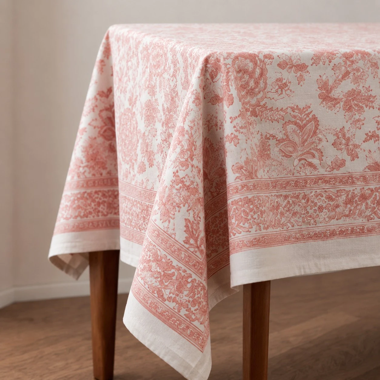 Texture tissée avec une bordure florale adoucie