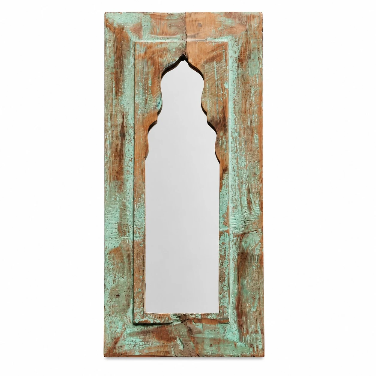 Miroir mural rustique en bois sculpté D