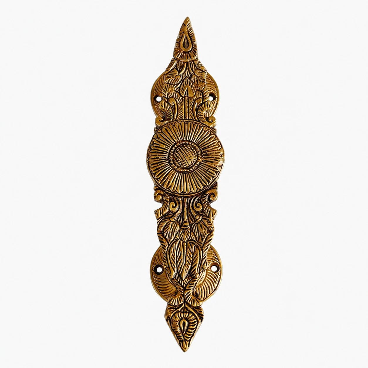 Poignées de porte artisanales en laiton, motif animaux - Style classique vintage, large, en laiton antique standard