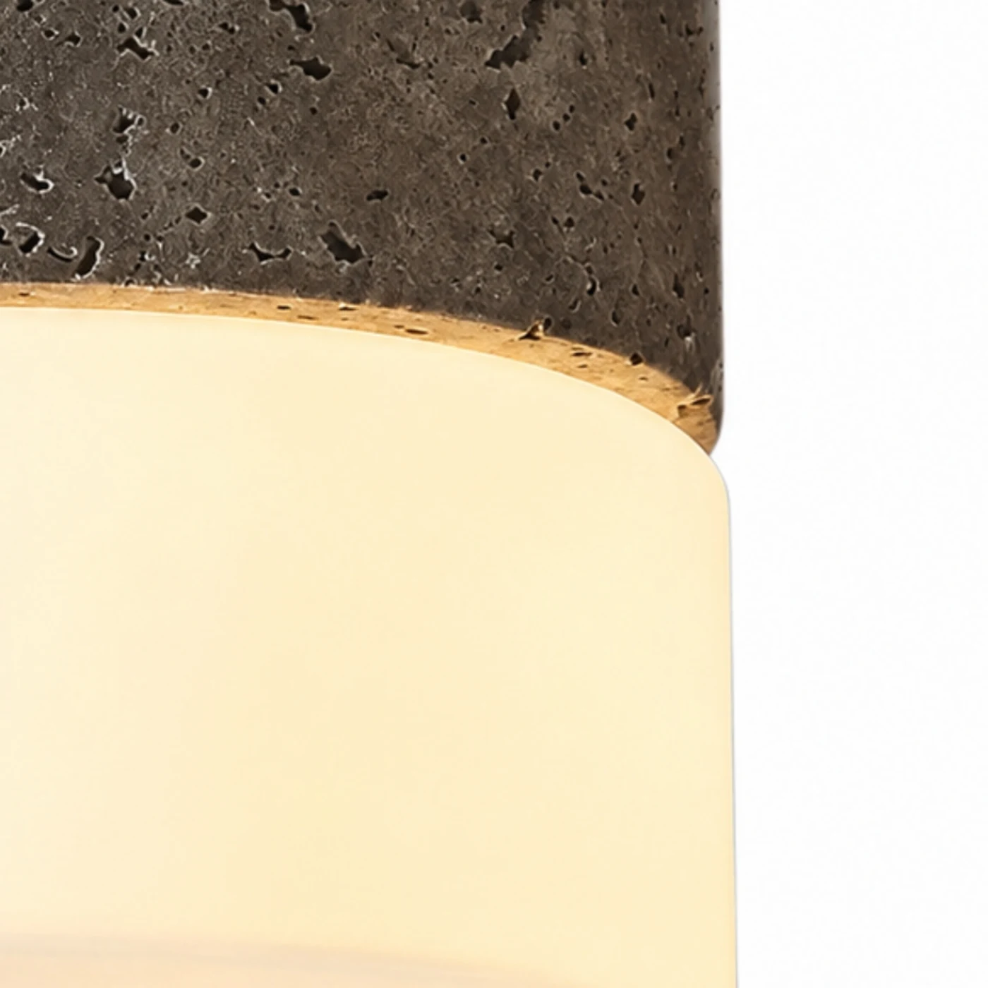 Stone edge and glass shade joint detail