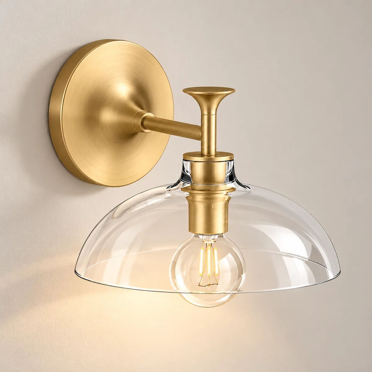Hardwired Vanity Bar in Clear Glass Domes