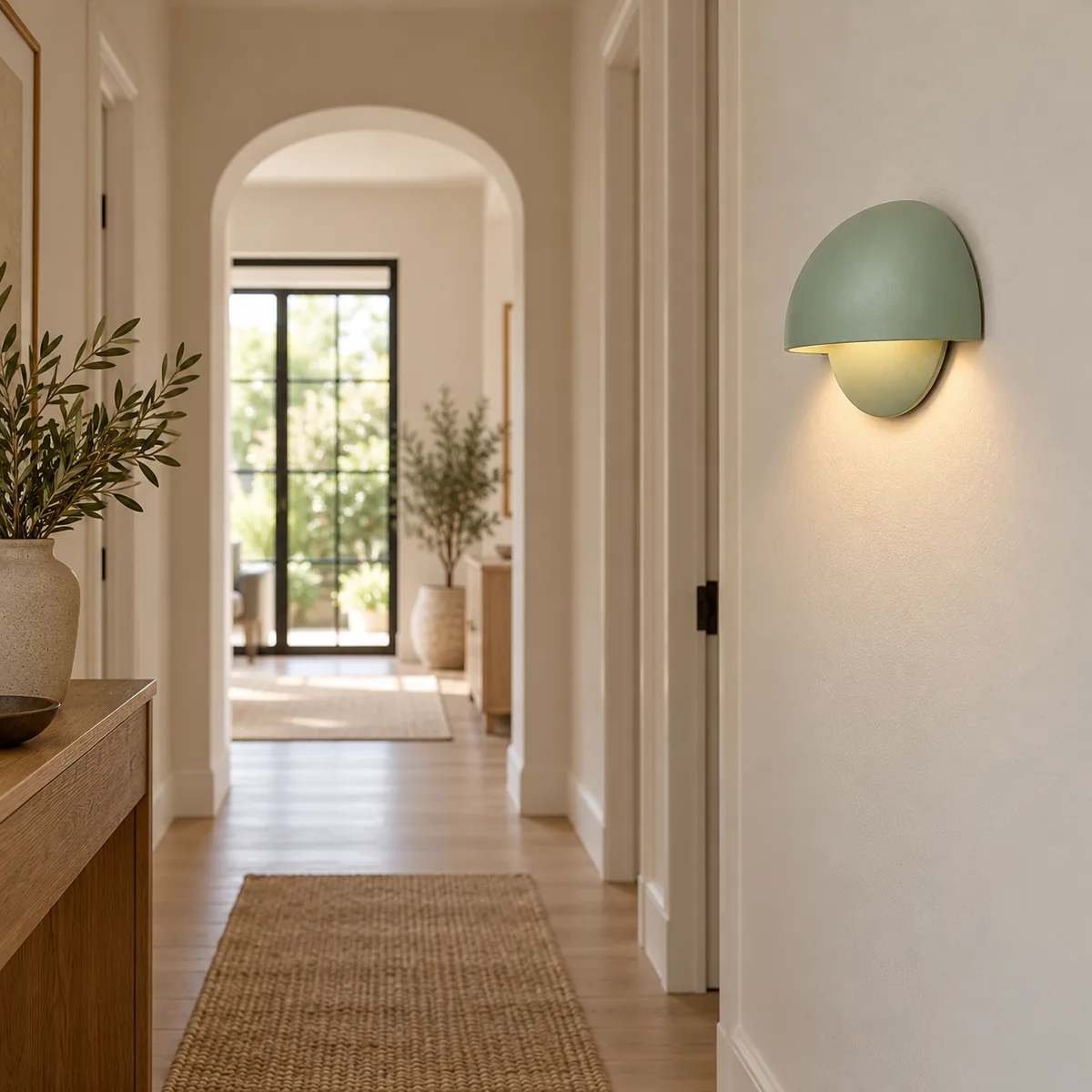 Cabled or Battery Half-Dome Wall Light