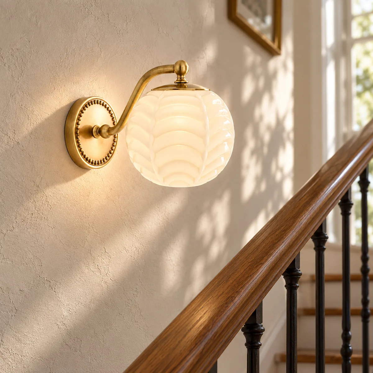 Hardwired Sconce Built Around Ribbed Glass