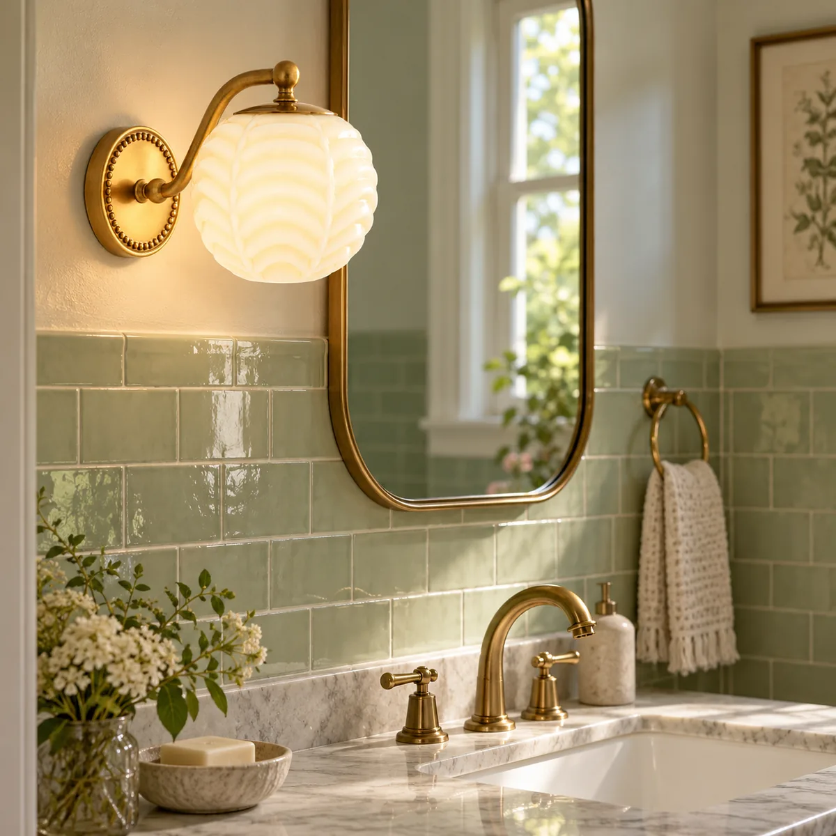 Hardwired Sconce Built Around Ribbed Glass