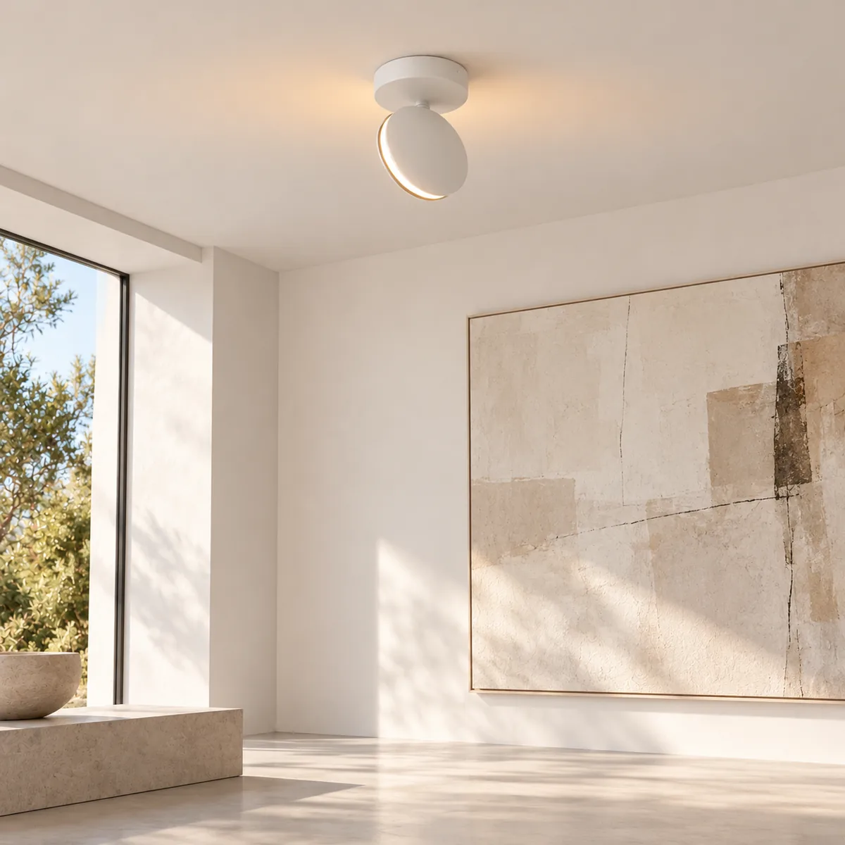 Wall or Ceiling Disc with a Built-In LED