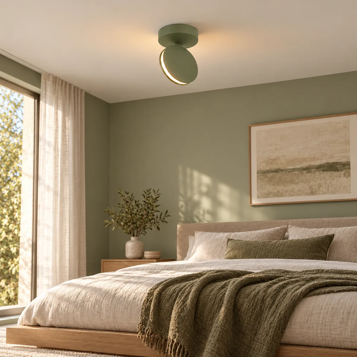 Wall or Ceiling Disc with a Built-In LED