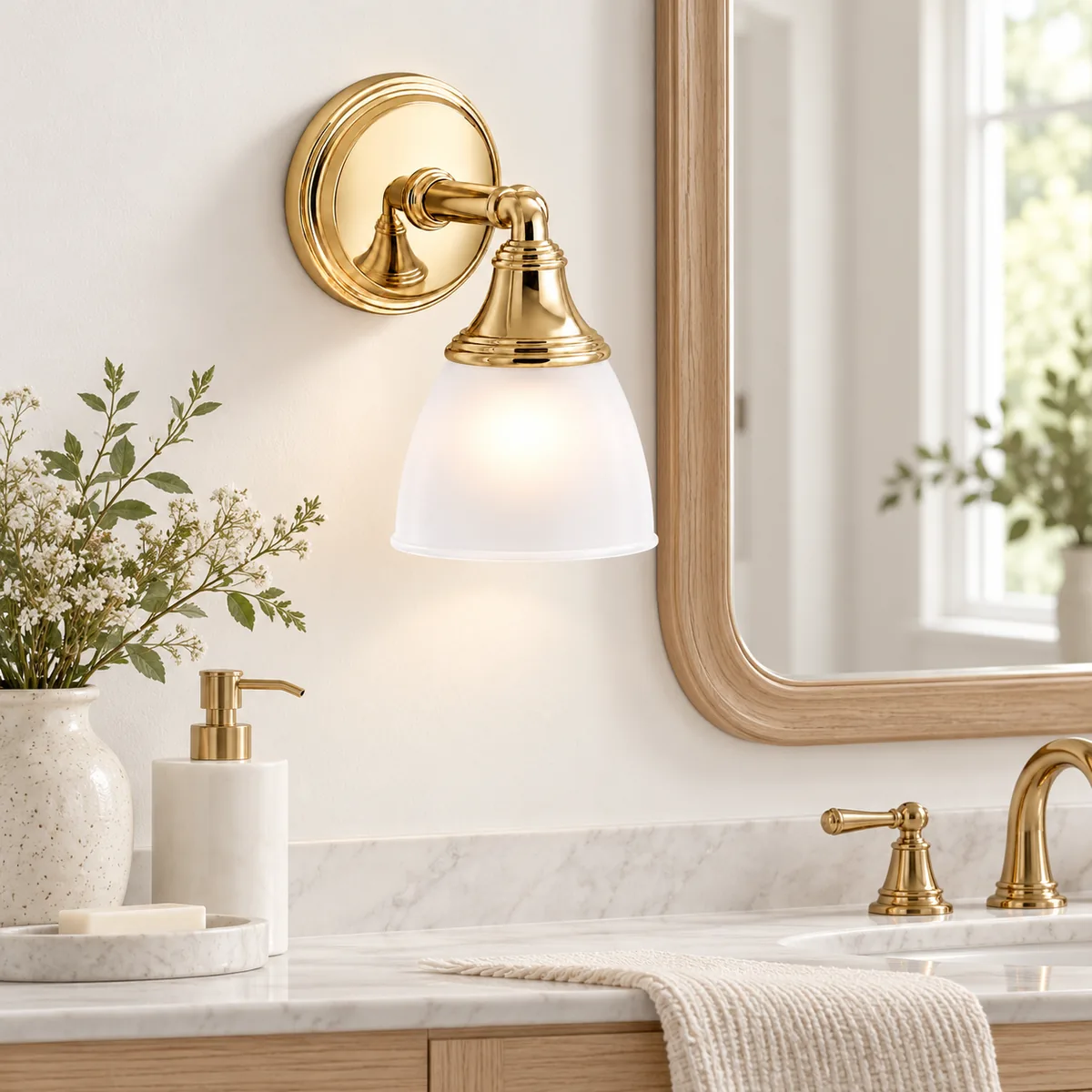 Metal Arm and a Bell-Shaped Shade