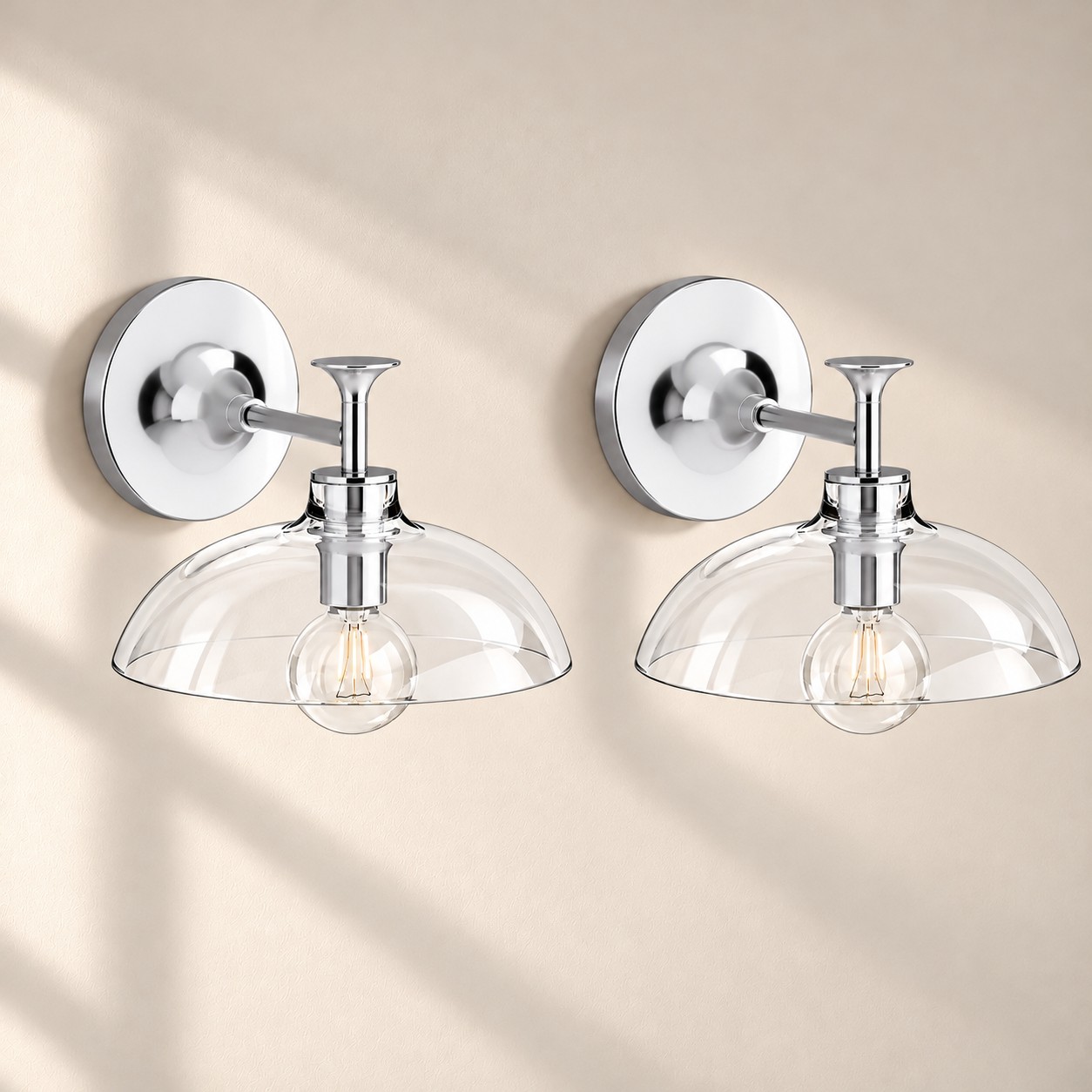 Polished Chrome, 1 light, set of 2